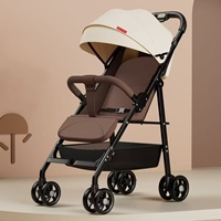 Poussette bébé pliable légère, poussette portable avec frein à pied, roues pivotantes et auvent respirant