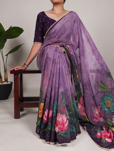 Directe Fabrieksprijs Bloemenprint Vrouwen <span class=keywords><strong>Saree</strong></span> Met Fancy Stijl Georgette <span class=keywords><strong>Saree</strong></span> Voor Huwelijkskleding Bij Groothandel Leverancier - Product Image 5