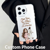 Coque de téléphone antichoc avec illustration religieuse et citation chrétienne espagnole pour iPhone 16/15/14/13/12 Pro Max