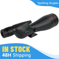 Monoculaire puissant à zoom large champ BAK4 25-75x100 avec adaptateur pour téléphone, trépied, télescope, lunette d'observation pour l'observation des oiseaux et le camping