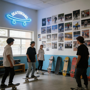 Letrero de Neón Personalizado Neonawall OEM ODM, Letrero de Neón con Diseño de Skateboard, Estilo Moderno para <span class=keywords><strong>Amantes</strong></span> del Skate, Tienda de Ropa Urbana, Decoración de Cultura Urbana - Product Image 4
