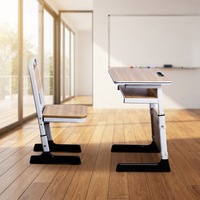 Ensemble de chaise et bureau d'étude ergonomique pour étudiants, design nordique, écologique, de haute qualité, durable, vente en gros directe d'usine chinoise