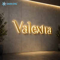 Lettres en relief 3D en métal brossé doré personnalisées, rétroéclairées par LED, pour la décoration murale publicitaire, étanches IP67
