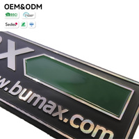 Étiquette personnalisée en aluminium 3D avec découpe diamantée, texte en relief, remplissage de peinture tricolore, support auto-adhésif