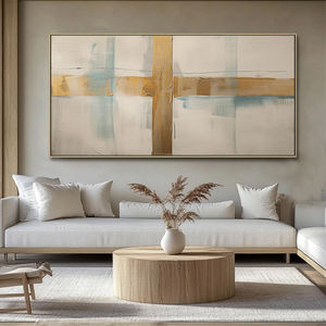 Современная Золотая абстрактная минималистская Картина на холсте большой крест настенное искусство акриловая рамка абстрактное настенное искусство - Product Image 5