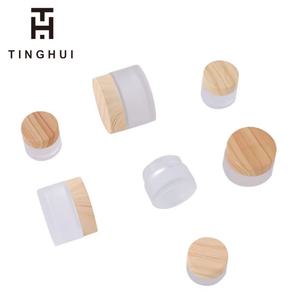 Tarro de Vidrio Esmerilado con Tapa de Bambú para Cosméticos, Transparente, con Logotipo Personalizado, 5g 15g 30g 50g 100g 200g - Product Image 3