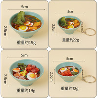 Porte-clés réaliste en forme de nouilles, bol de ramen japonais en PVC, pendentif de sac, jouet de machine à griffes de Taïwan, décoration