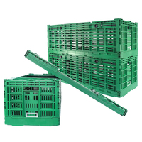 Caisse de transport pliable en plastique pour légumes, agriculture, empilable, à mailles, pliable