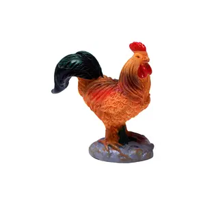 Miniature Simulation Chicken Figures Simulated Cock And Hen Mini Resin For Farm Crafts Garden Home Bonsai Decoration