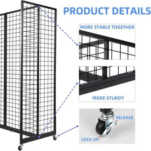 Estante de exhibición de Gridwall más grande de pie de piso resistente - Product Image 3