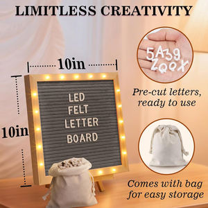 قابلة للتخصيص تضيء لوحة حروف من اللباد مع أضواء ليد قابلة للتغيير حامل لوحة رسائل لهدايا أعياد الميلاد حفلات ديكور المنزل - Product Image 4