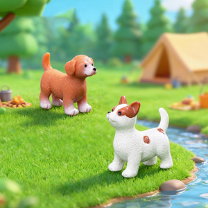 Mini figurines de chiens en résine mignonnes pour la décoration de jardins féériques, micro-paysages et maisons de poupées - Product Image 4