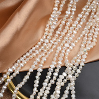 Vente en gros 4-5mm trou latéral lisse à deux faces perles d'eau douce naturelles baroques perles d'eau douce