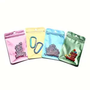 Plastic Design Zip Bag Logo Custom For Food/Jewelry Accessories With Clear Window 3 Side Seal Bag