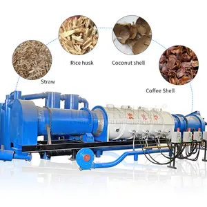 2024 Factory Direct Selling Rice Husk Peanut Shell Drum Type Continuous Charcoal Carbonization Furnace