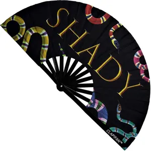 Rave Festival Accessories Performance Decoration Japanese large neon blacklight UV responsive Hand Fan