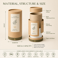 Tube en papier kraft certifié sur mesure avec option de doublure de qualité alimentaire OEM pour thé, snacks, bonbons – Certifié BRC