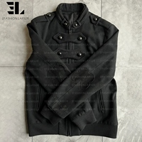 Veste Bomber Napoléon en Twill de Coton Délavé Personnalisée LARSUR, Coupe Slim, Col Montant, Style Motard, Veste Courte Hussar