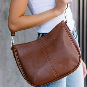 Elegante Bolso Bandolera de Piel Sintética para Mujer con Cierres, Correa de Piel Vegana, Accesorio Moderno para Viajes - Product Image 1