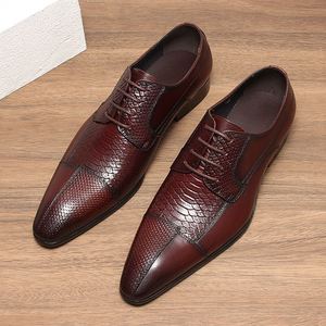 Nouvelles Chaussures en Cuir Imprimé Luxe Haut de Gamme Respirantes pour Hommes, en Cuir de Vachette, Décontractées, Sportives et Habillées, Imperméables pour l'Automne - Product Image 4