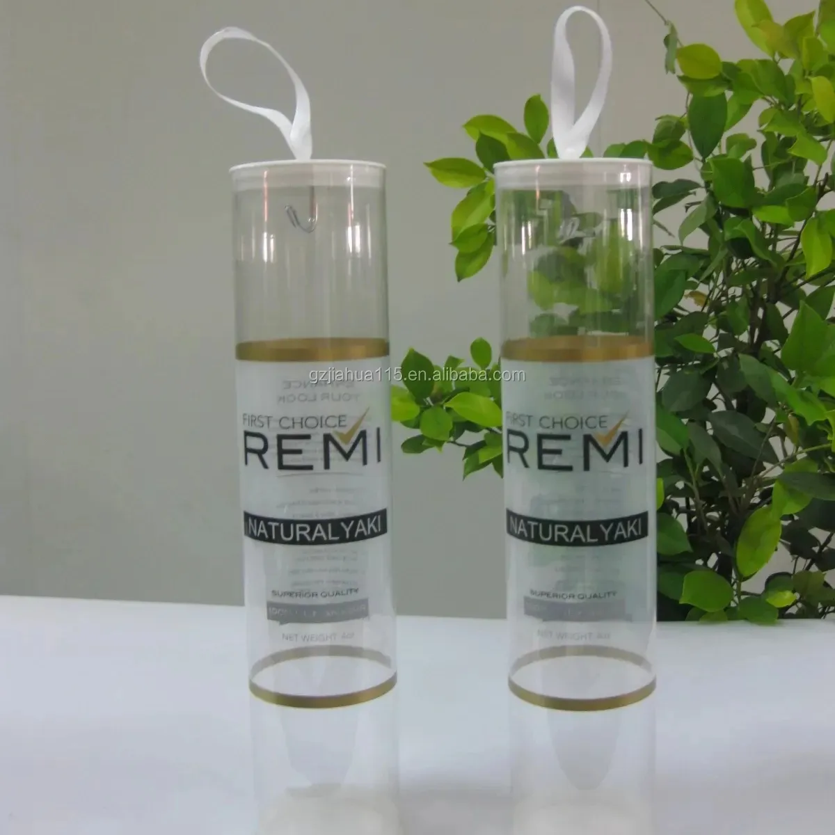 Envase de plástico extruido personalizado de fábrica ecológico, tubo de embalaje transparente de plástico para cabello falso