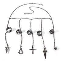 Bagues de chaîne classiques pour cosplay, 5 bagues de doigt Hunter X Hunter Kurapika, pour femmes et hommes, pour le cosplay des personnages d'anime Hunter