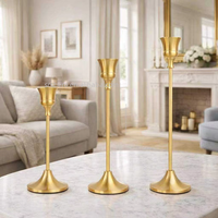 Porte-bougie en fer forgé en laiton vintage de haute qualité, décorations romantiques pour dîner aux chandelles, cadeau, décorations de café
