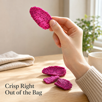 Chips de Pitaya Roja Liofilizada a Granel, Snack Saludable con Sabor a Fruta del Dragón, Tecnología FD, Exportación OEM, Directo de Fábrica