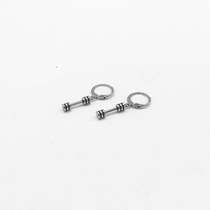 Yunnique – boucles d'oreilles à clip en forme d'haltère, bijoux de fitness en acier inoxydable pour hommes et femmes, design géométrique - Product Image 2