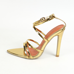 Sandalias de Tacón Alto con Punta Abierta y Diseño Cruzado, Estilo Europeo y Americano, Sexy y a la Moda, para Mujer, 2024 - Product Image 6