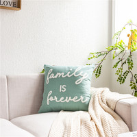 Coussins décoratifs de luxe en gros, housses de coussin carrées douces en coton pour la décoration de canapé et dossier, conception de logo personnalisé