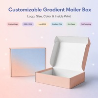 Boîte d'expédition en carton ondulé personnalisée avec dégradé de couleurs, emballage esthétique rêveur pour cadeaux et cosmétiques