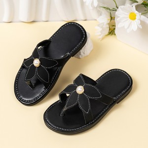 Sandales plates grande taille pour femmes, respirantes, en PU, pour l'extérieur, chaussures d'été, amortissantes, design simple, plateforme, tendance mode - Product Image 3