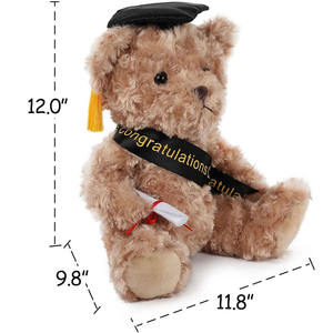 Graduation ours en peluche peluche jouet <span class=keywords><strong>doctorat</strong></span> velours gland diplôme filles garçons fête <span class=keywords><strong>de</strong></span> félicitations petit ours en peluche or - Product Image 4