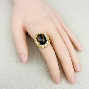 Anillo de Piedra Natural con Baño de Oro de 18K, Joyería de Moda, Anillos de Cristal de Amatista y Circonio para Mujer, Fiesta, Aniversario, Venta Directa de Fábrica - Product Image 6