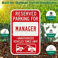 Panneau d'avertissement pour parking réservé, en alliage d'aluminium durable, résistant aux UV, aux intempéries, haute visibilité, résistant à la décoloration, installation facile