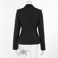 Blazer élégant pour femme, veste de costume formelle à revers et manches longues, coupe ajustée, idéal pour le bureau ou les occasions décontractées.