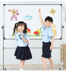 KBW Double Sides Writing Dry Erase Board 48x 36 Inch Mobile Rolling Magnetic Large Whiteboard For Office Classroom Home School