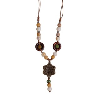 Collar de Mariposa de Cerámica Tejido a Mano HX151 Boh, Collar Étnico Hecho a Mano, <span class=keywords><strong>Cadena</strong></span> de Suéter Vintage con Múltiples Elementos para Mujer - Product Image 2