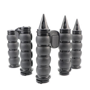 Stainless Steel Anti-Slip Right Handlebar Throttle Sleeve 25mm Vintage Modified Pointed <b>Grip</b> Off-Road <b>Motorcycle</b> Body - Product Image 2