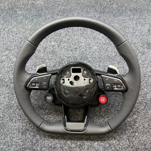 Volant en cuir et fibre de carbone personnalisé en usine pour <span class=keywords><strong>Audi</strong></span> R8 TT A4 A5 B8 B9 <span class=keywords><strong>S4</strong></span> RS6 A6 C7RS Q5 Q6 A3 C7 C6 C8 B7 B6 B8.5 <span class=keywords><strong>B5</strong></span> - Product Image 1