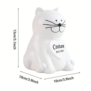 Urna Commemorativa Personalizzata per Animali Domestici, Urna per Ceneri <span class=keywords><strong>di</strong></span> <span class=keywords><strong>Gatto</strong></span> Bianco con Targa a <span class=keywords><strong>Cuore</strong></span> Incisa, Elegante Ricordo per <span class=keywords><strong>Gatto</strong></span> Deceduto - Product Image 6