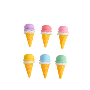 Miniatures de cornets de crème glacée colorés en résine plastique, accessoires de bijoux DIY, ornements de bureau, fournitures d'artisanat - Product Image 1