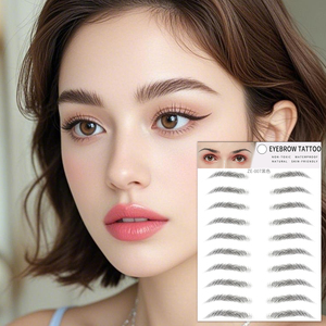 Nuevo diseño al por mayor <span class=keywords><strong>3D</strong></span> temporal impermeable gris marrón ceja tatuaje pegatina para maquillaje facial - Product Image 6