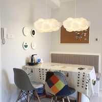 Lustre nuage moderne, luminaire suspendu moelleux, abat-jour blanc pour enfants, filles, chambre d'enfant, salon
