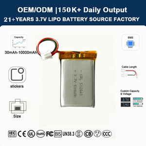 Аккумулятор LiPo UN38.3 MSDS 3.7V 500mAh 502540 для электрических зубных щеток и очистителей для лица, OEM/ODM, в мягкой упаковке - Product Image 1