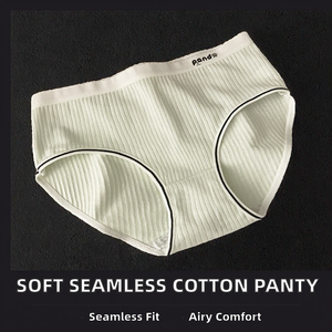 Braguitas de Algodón Transpirables de Cintura Media para Mujer, de Buena Calidad, con Encaje Sólido, Teñido Liso y Ecológico - Product Image 2