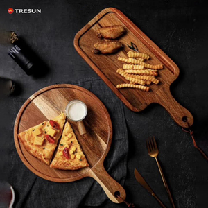 Rắn Keo Gỗ phục vụ pho mát Hội Đồng Quản trị charcuterie mạnh mẽ đang chặt khối với bên xử lý butcher sâu nước trái cây rãnh - Product Image 1