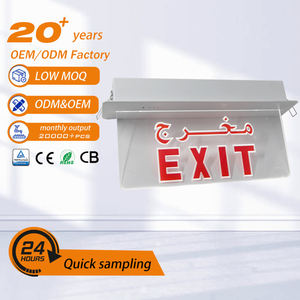 Letrero de Salida LED Recargable SMD Personalizado para Vestíbulo Interior de Hotel, Luz de Emergencia, Luminaria Empotrada de ABS - Product Image 1