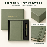 Boîte cadeau pour carnet personnalisé, emballage rigide en deux parties avec couvercle et base, avec insert pour stylo, logo personnalisé pour cadeaux d'entreprise
